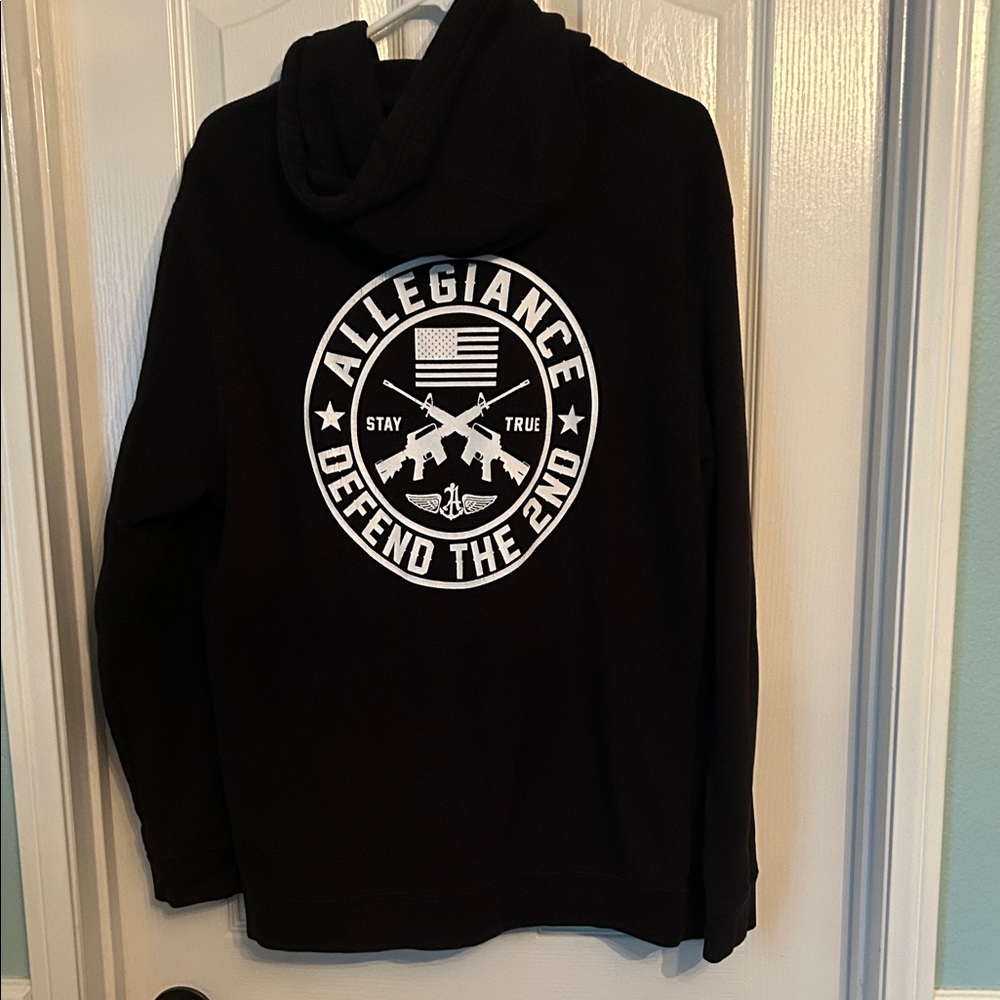 Allegiance Patriotic Hooded Sweatshirt, Black Hoodie “Defend the 2nd”